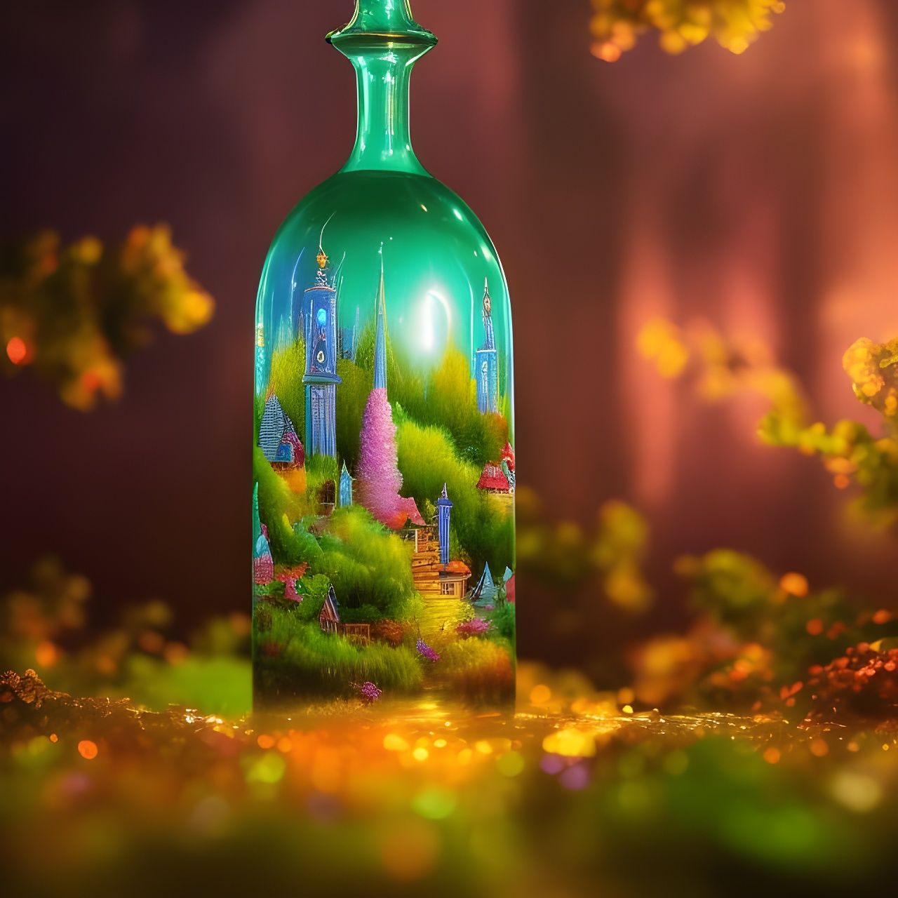 Fairy Town in a Bottle