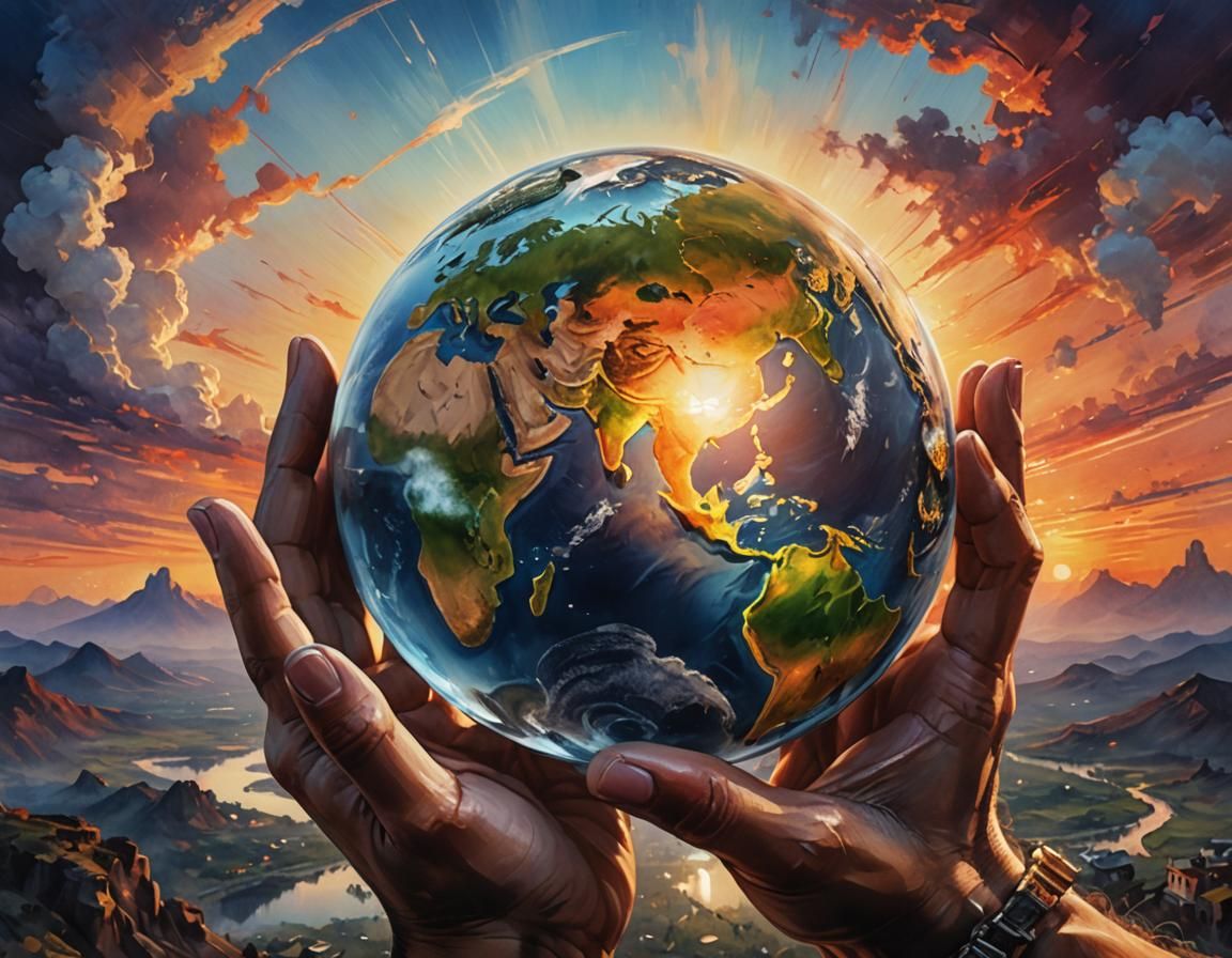 we're holding the earth in our hands  by @Judith_Nightart