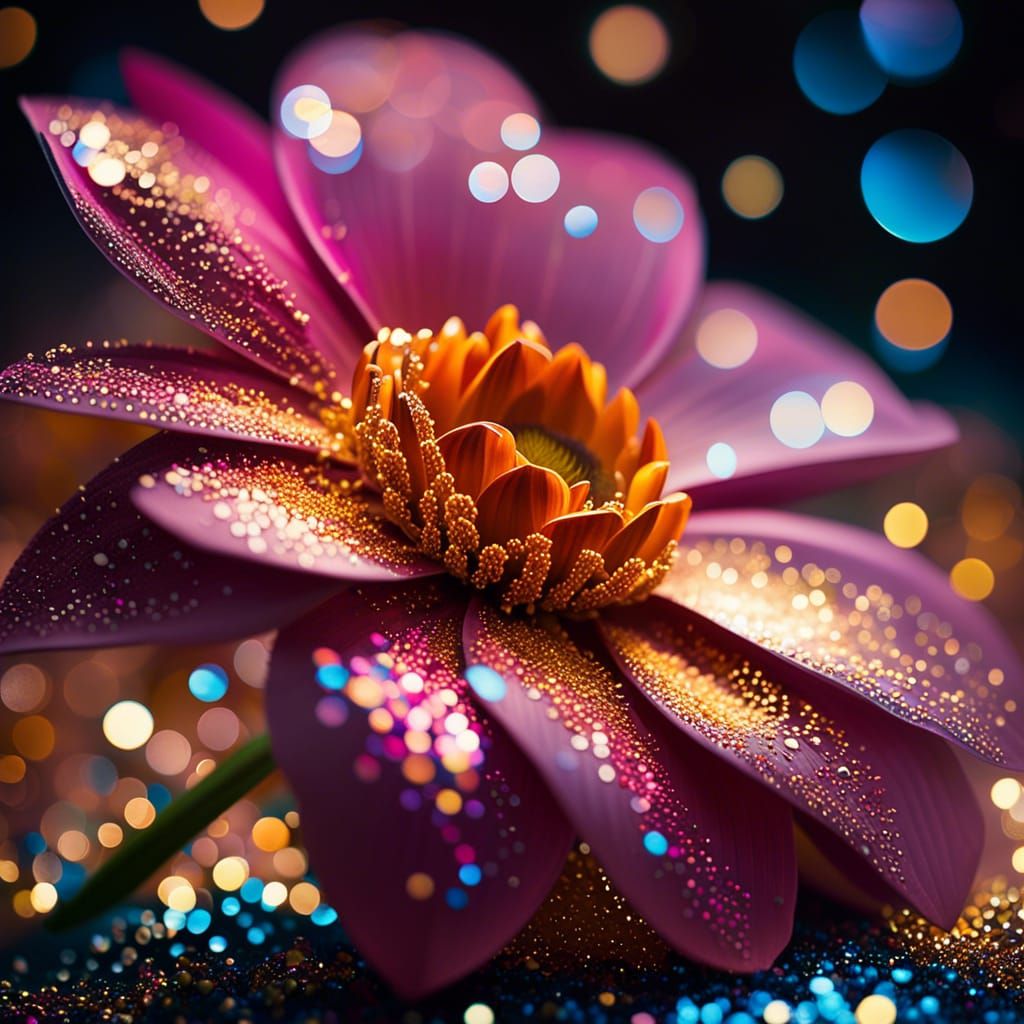 Glitter Flower - AI Generated Artwork - NightCafe Creator