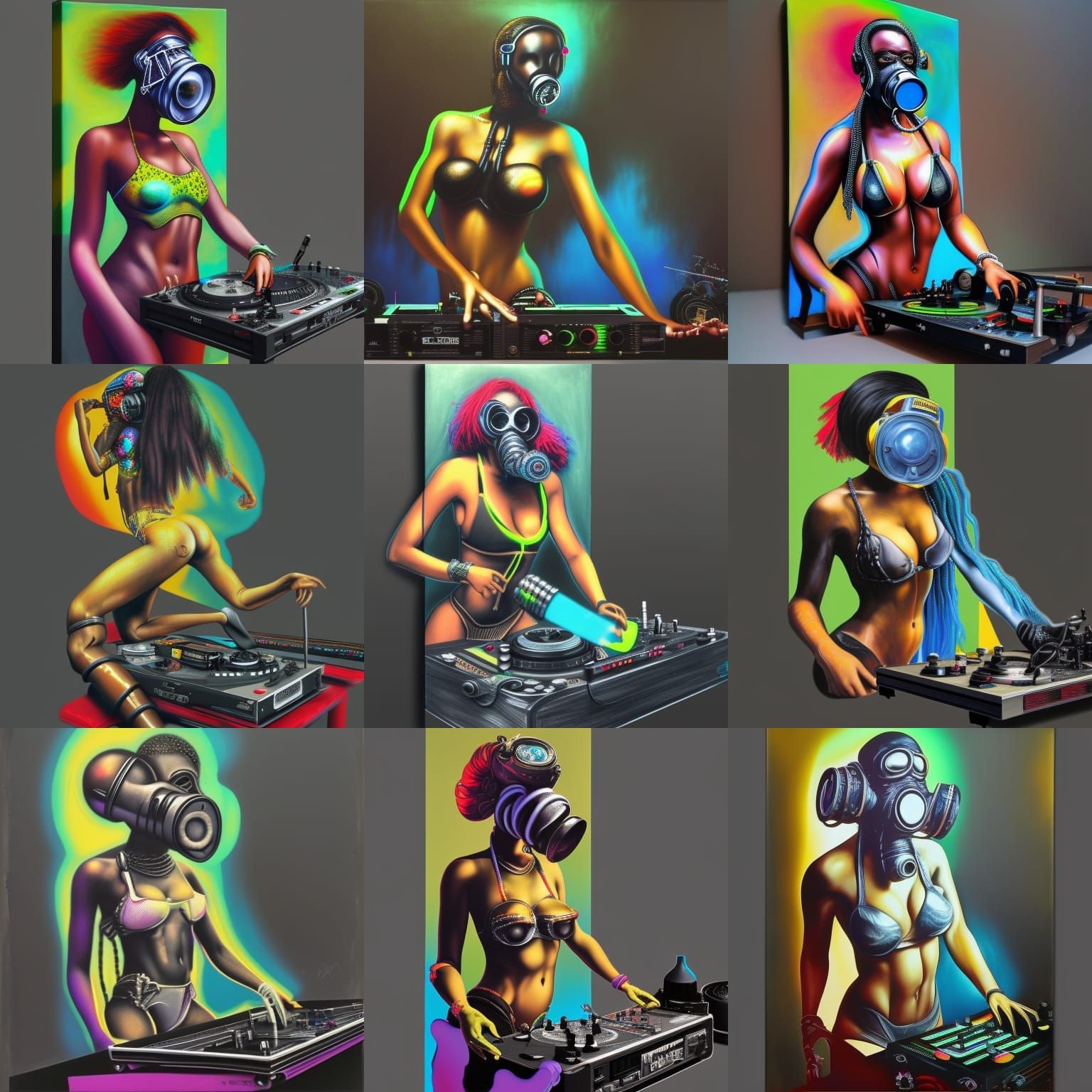 hottest, bikini african deejaygirl on turntables with gasmas...