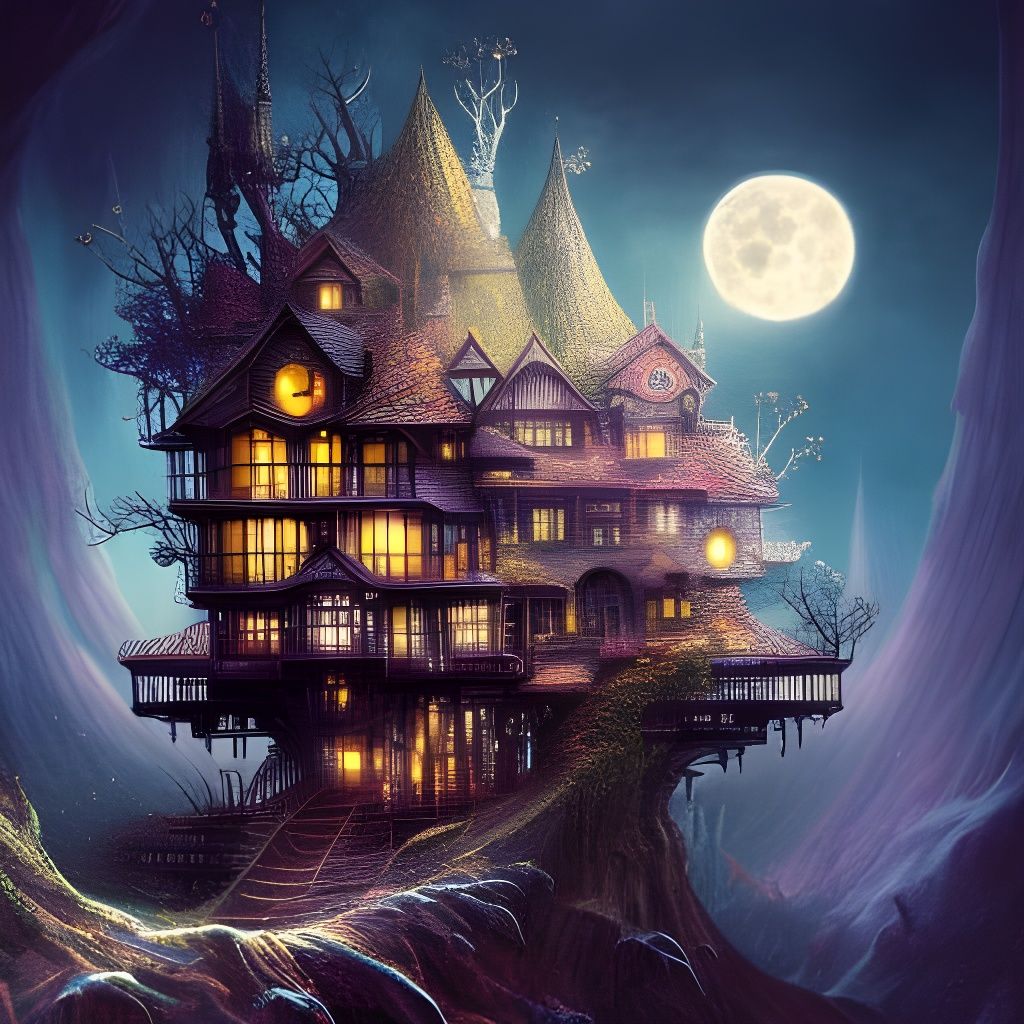 Haunted clockpunk crystal rose village