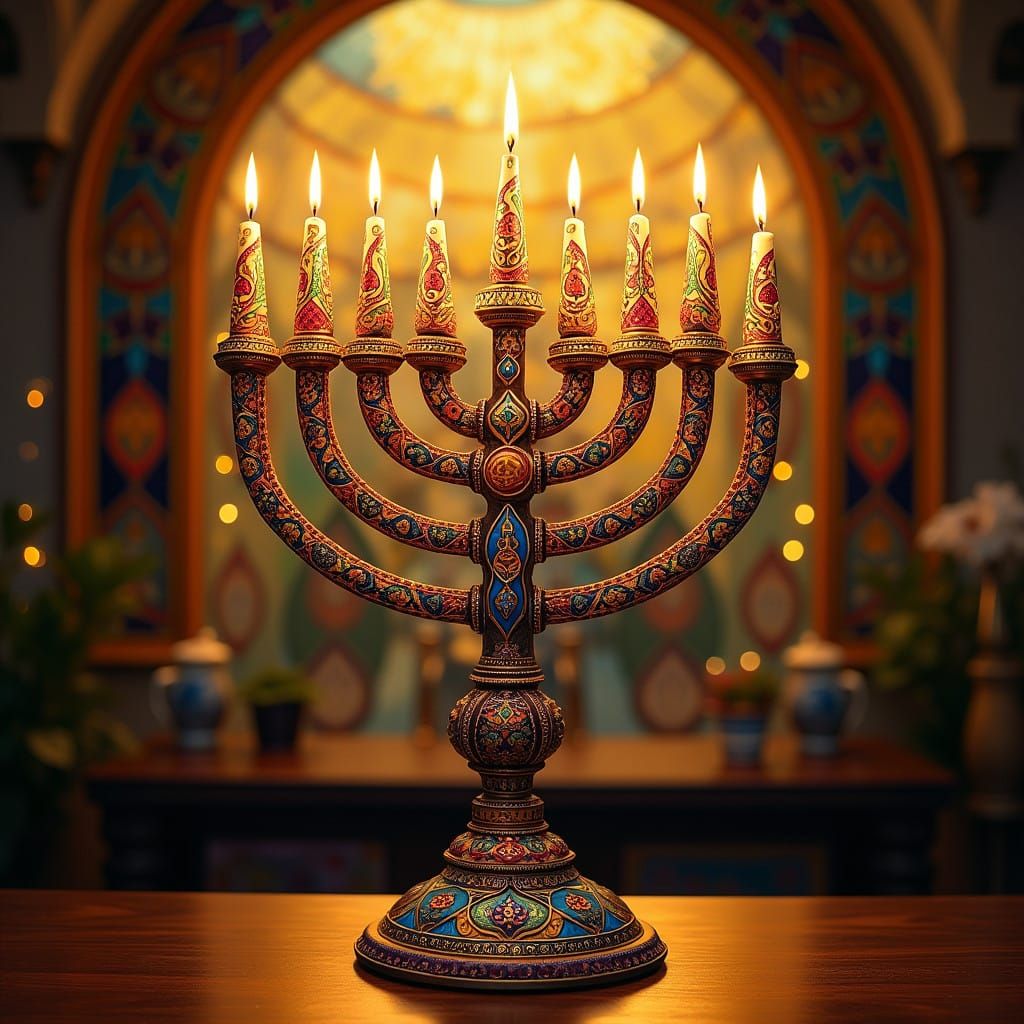 Luxurious Menorah Illuminates the Darkness