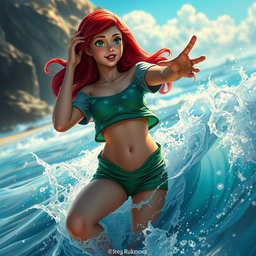 Ariel on the Beach in Dynamic Lighting