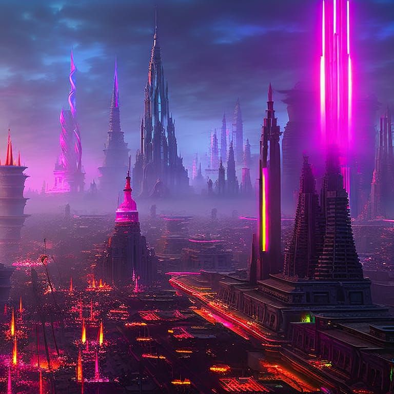 Neon lights in a city glowing neon   by @Jaxson King