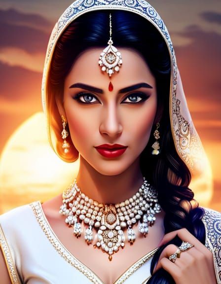 White Indian Beauty - AI Generated Artwork - NightCafe Creator