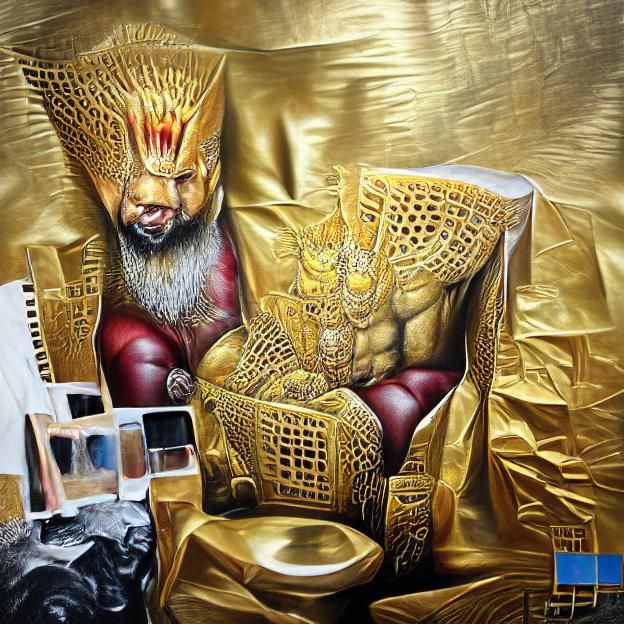 Gilgamesh on His Golden Throne