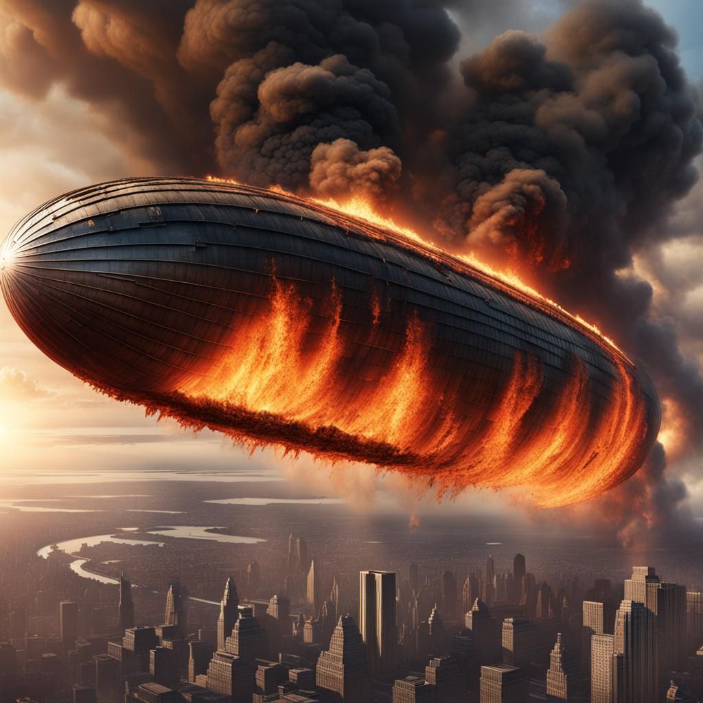 LZ 129 Hindenburg burst into flames above New Jersey in 1937
