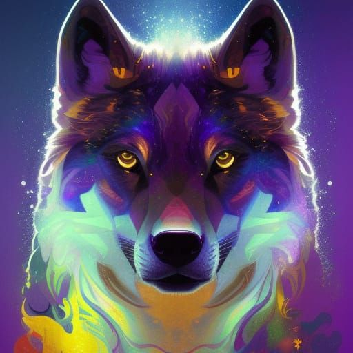 Cosmic wolf - AI Generated Artwork - NightCafe Creator