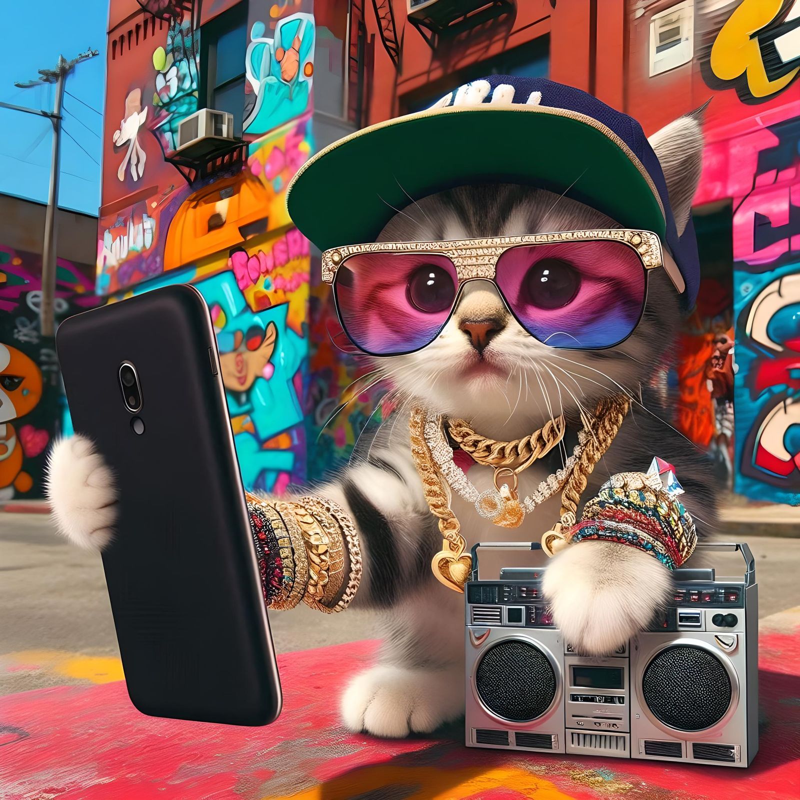 Hip hop cat