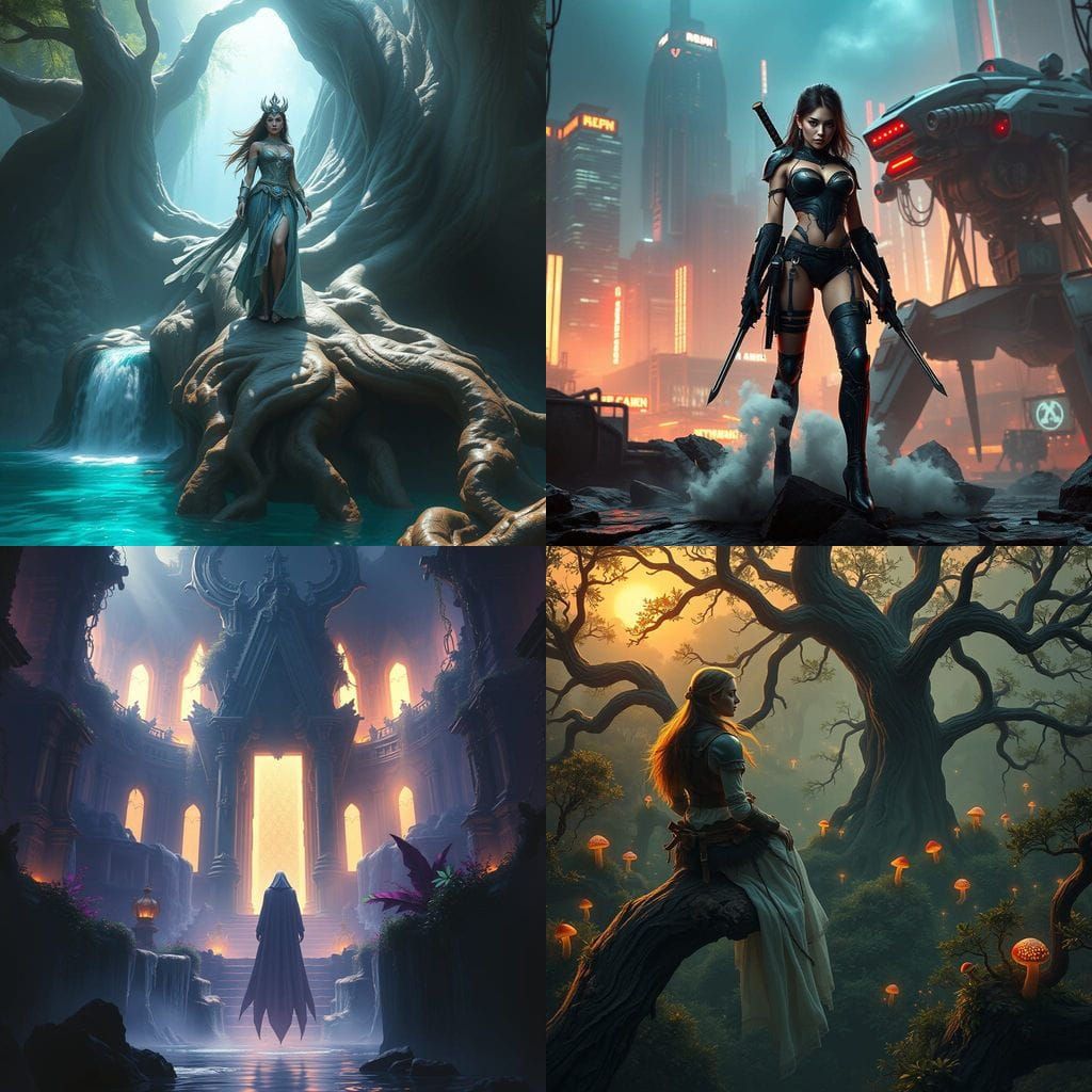 Ethereal Angel in Realistic Style with Lavender Hair and Sil...