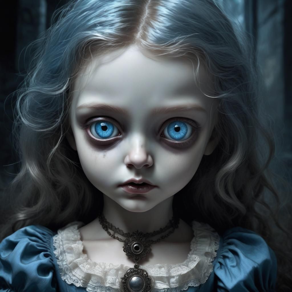 Doll with blue eyes - AI Generated Artwork - NightCafe Creator