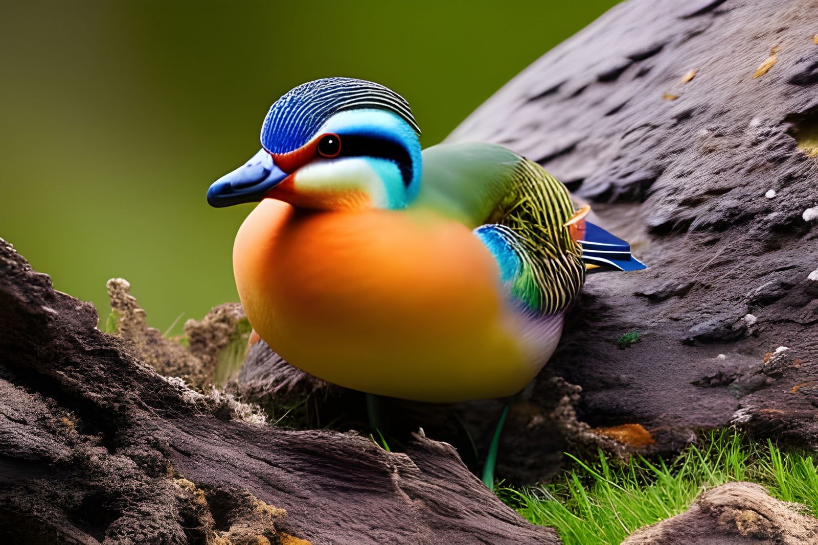 *S10*  A Closeup of a Mandarin Duck - 6975