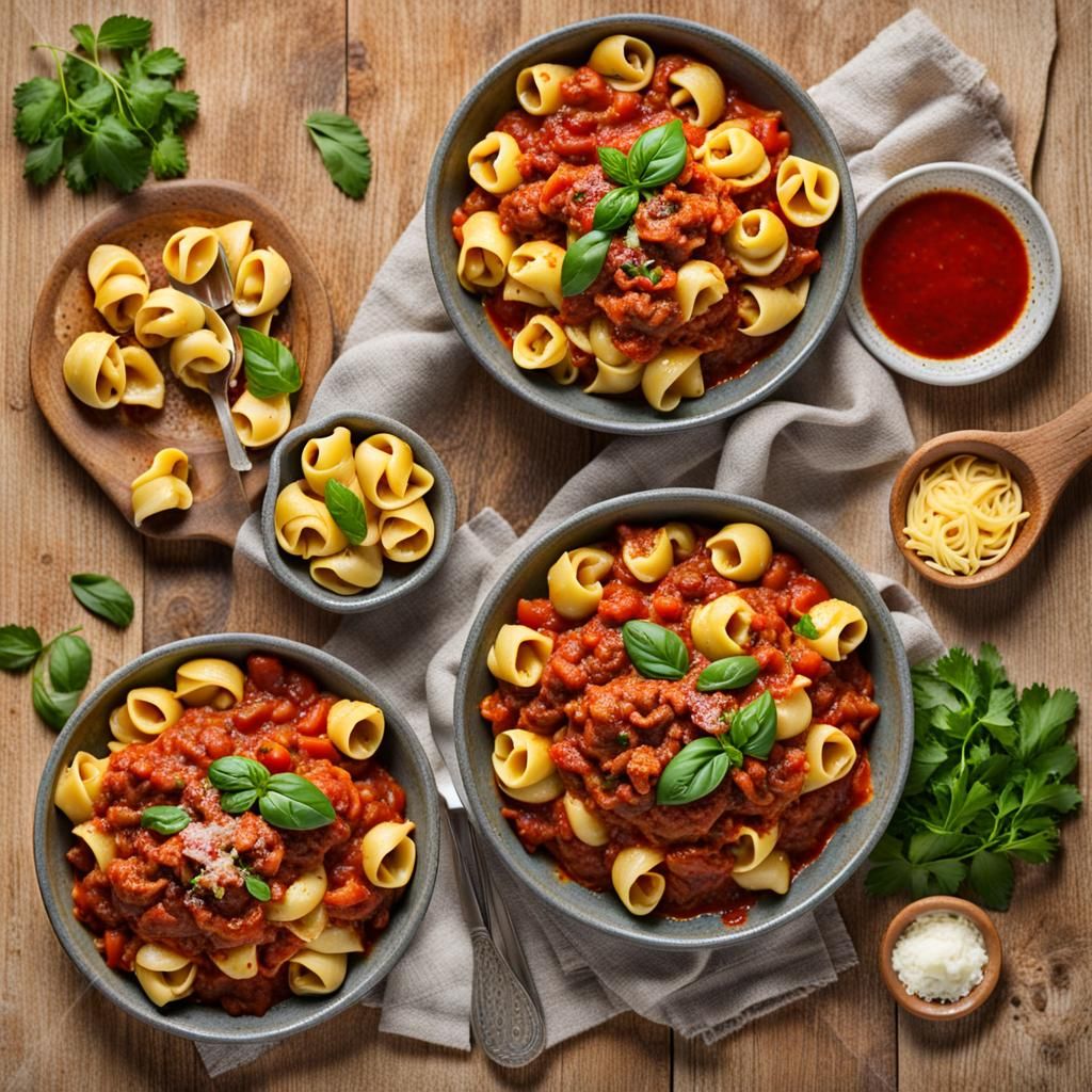 Tortellini with Meat Sauce AI Generated Artwork NightCafe Creator