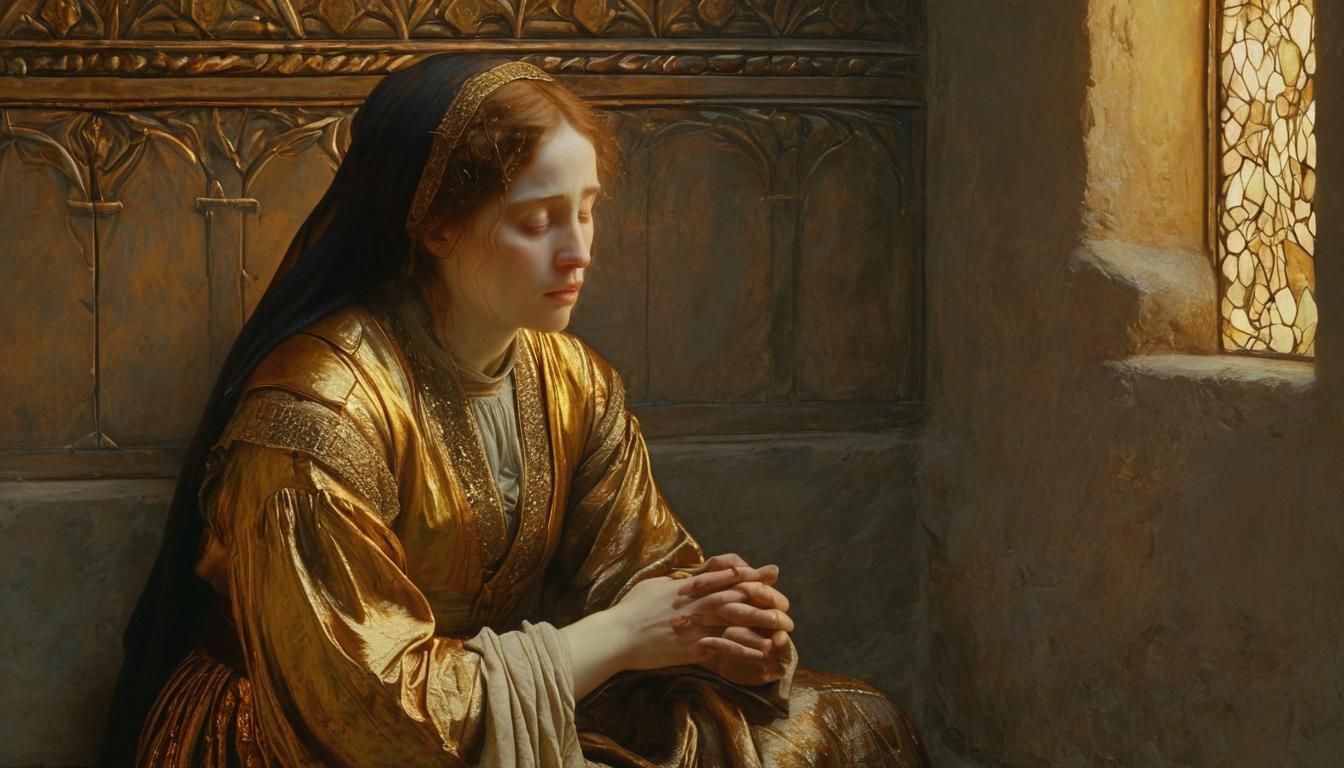 The Wife of Jeroboam and the Blind Prophet  #1888 #20th century #women #George Henry Grenville Manton_