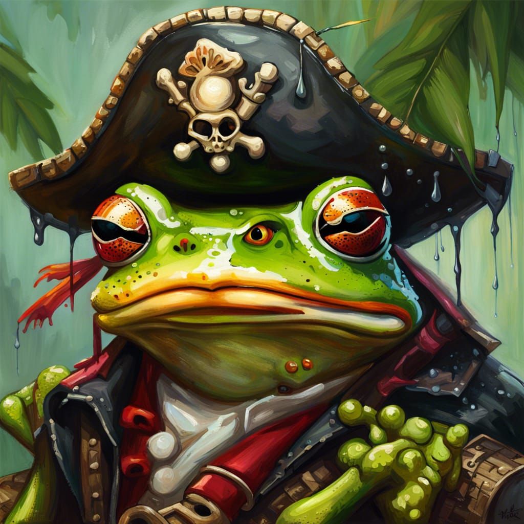 Badass Pirate Frog - AI Generated Artwork - NightCafe Creator