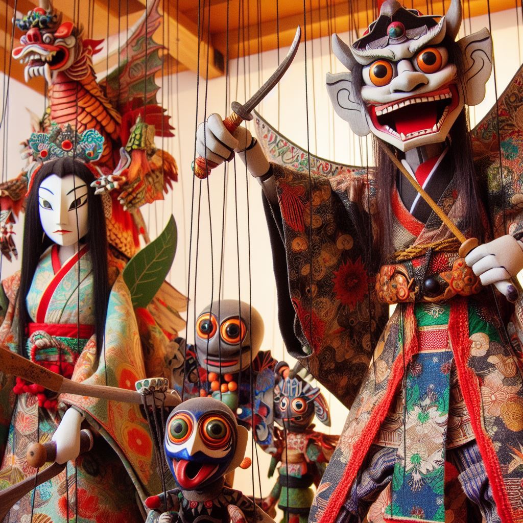 Japanese Folklore puppets  by @LilyPad