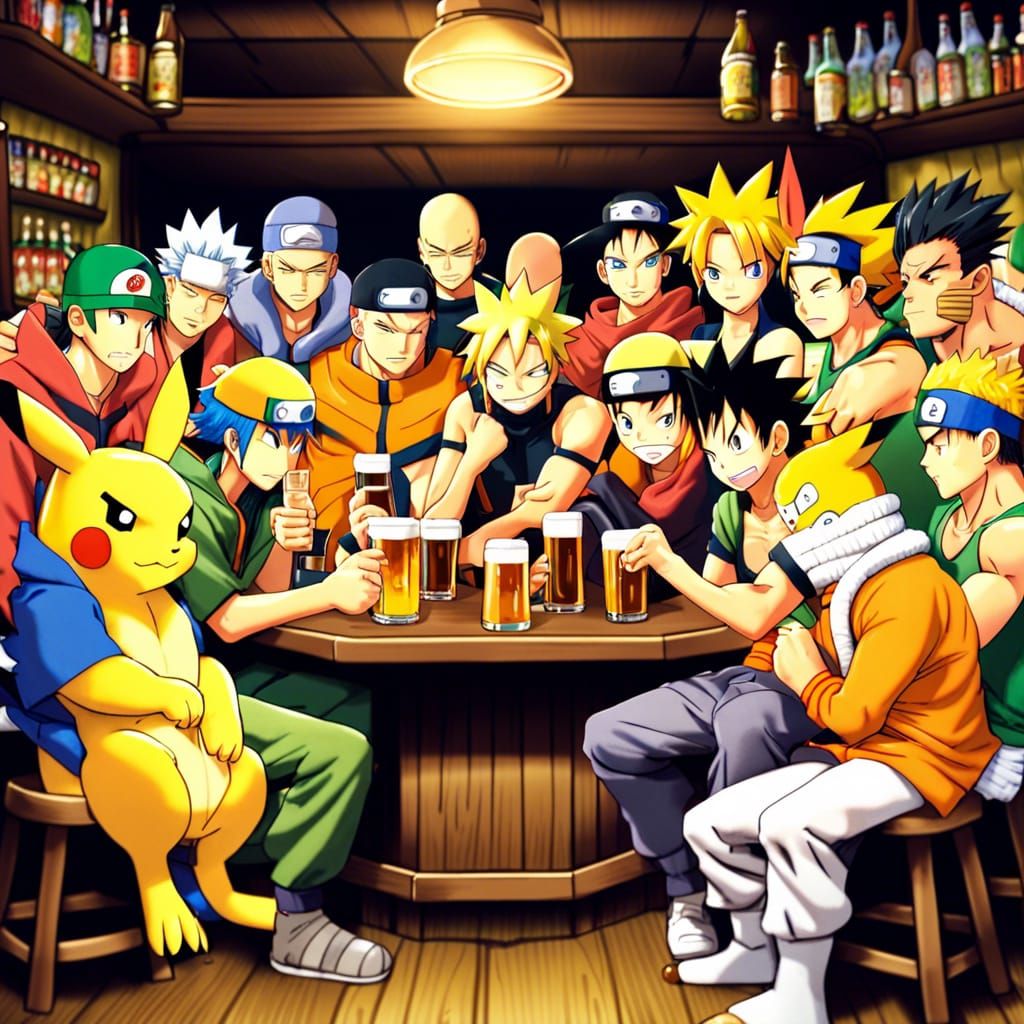 Naruto, Pikachu, charizard, Goku, Vegeta, Frieza, luffy, roa...