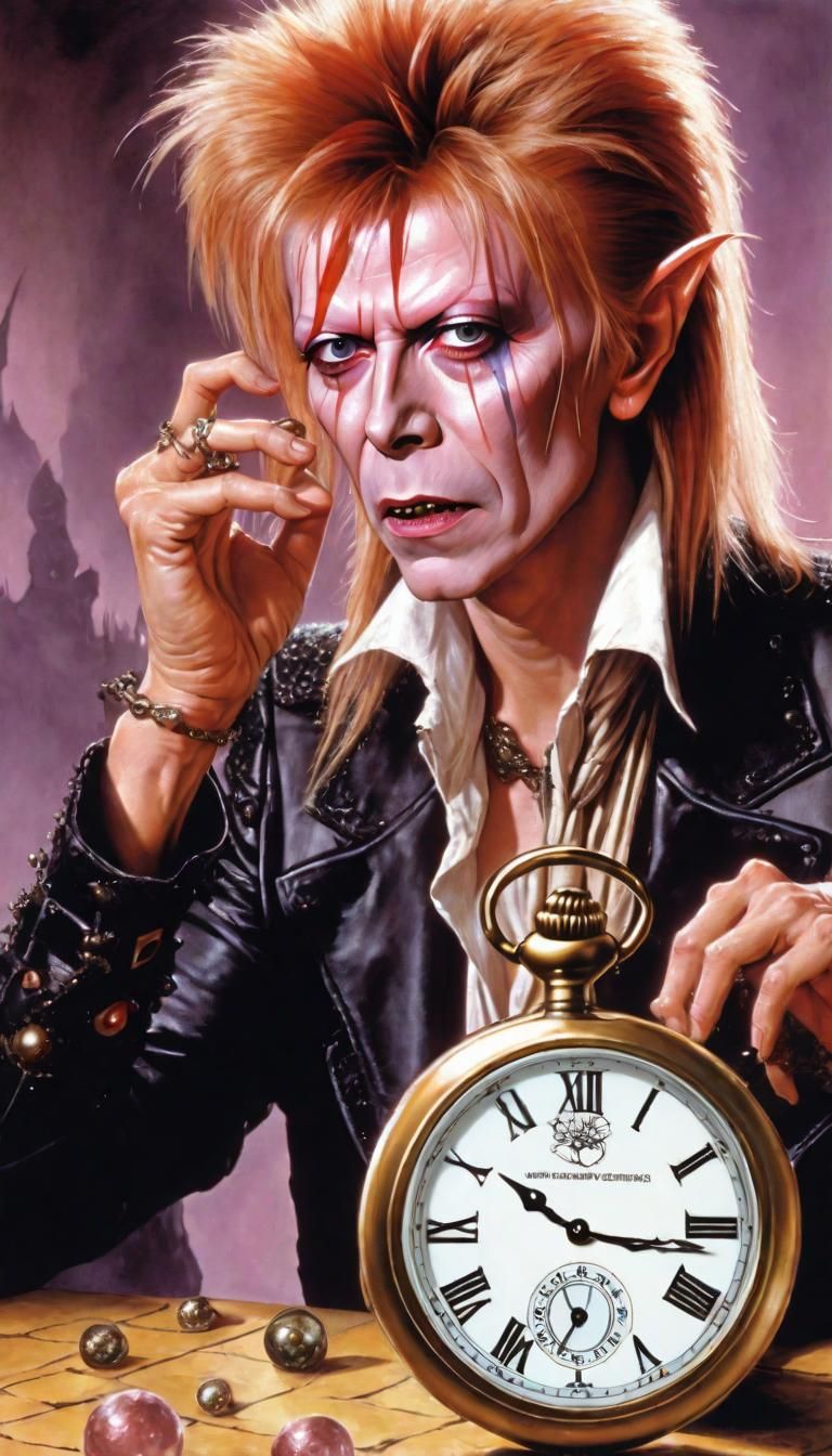 Jareth The  Goblin King as portrayed by David Bowie  looking...