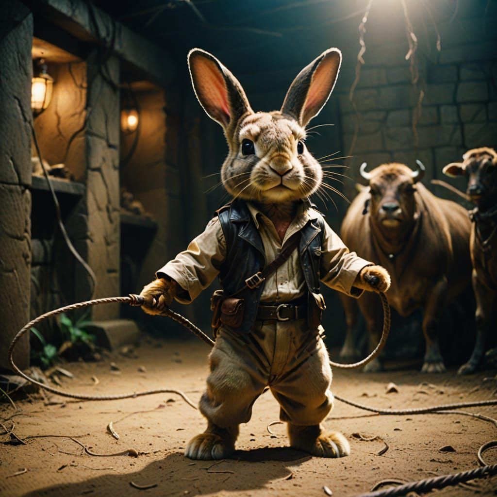 Bunny Indiana Jones  by @Zen Animal Services