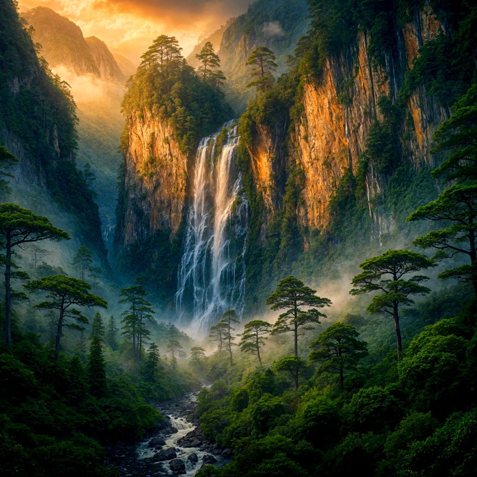 Sunset in a mountain gorge...  by @SrgGrkv