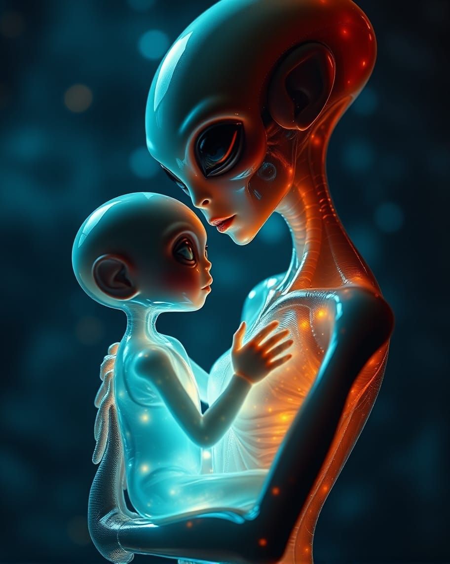 Alien mother and her child