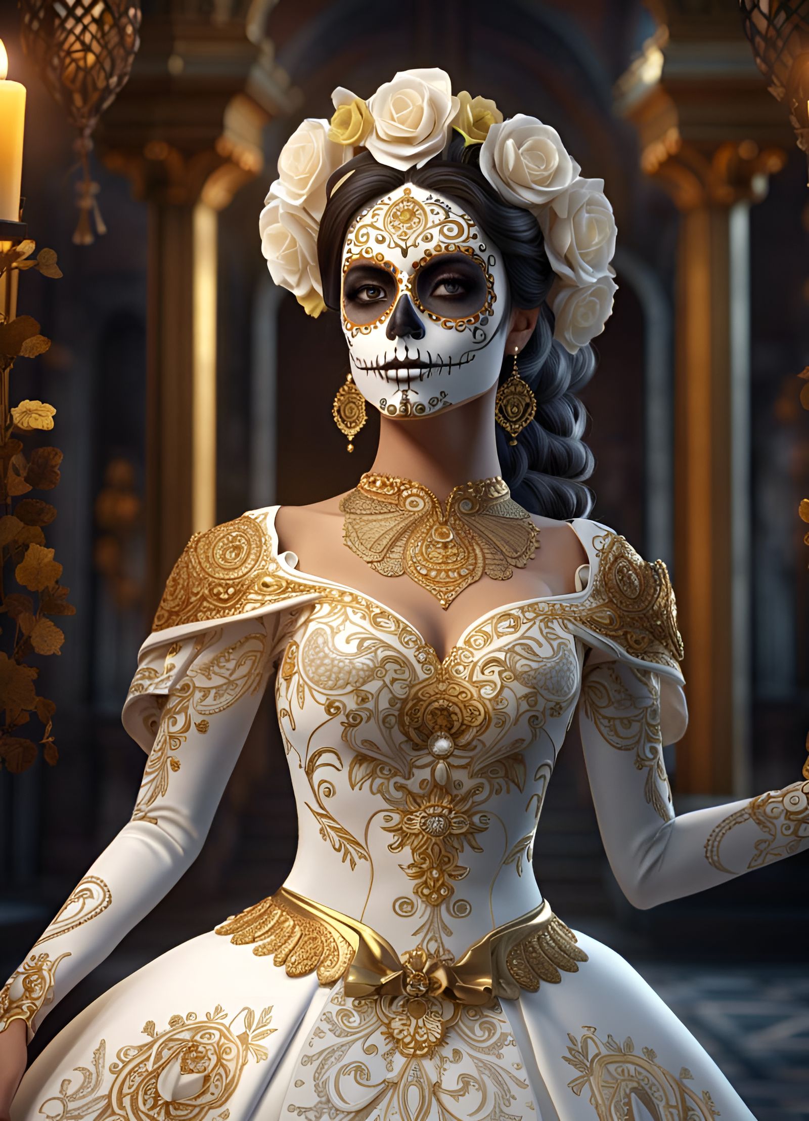 Dia de los muertos bride - AI Generated Artwork - NightCafe Creator