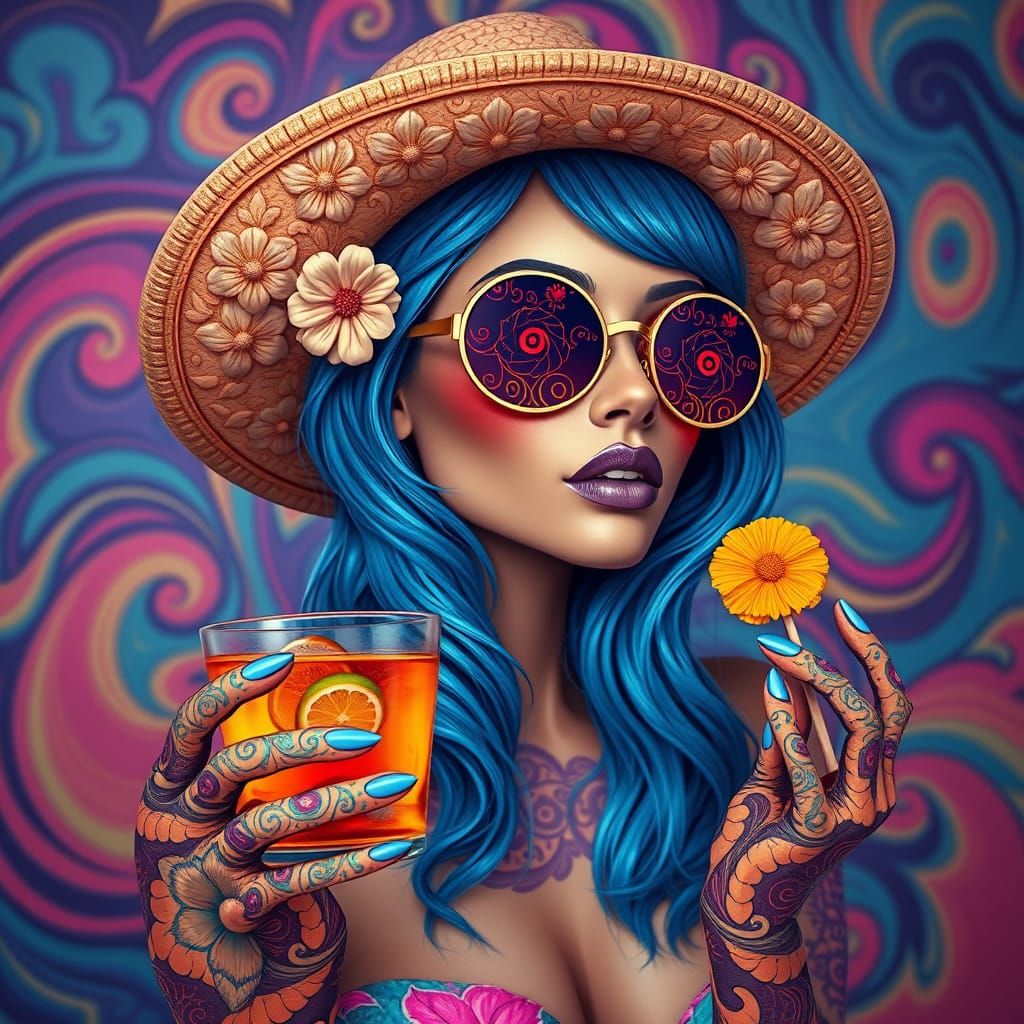 TRIPPY, PSYCHEDELIC PORTRAIT I.