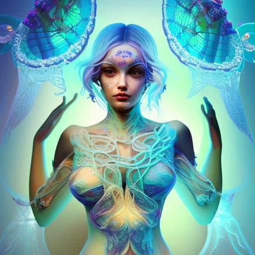 Bioluminescent Siren Goddess .