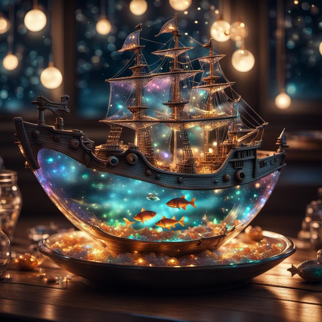 Pirate Fish Bowl  by @Ghostguardian