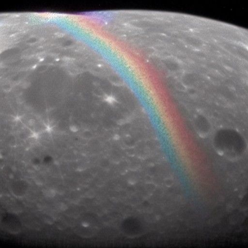 NASA photo of a rainbow on the moon