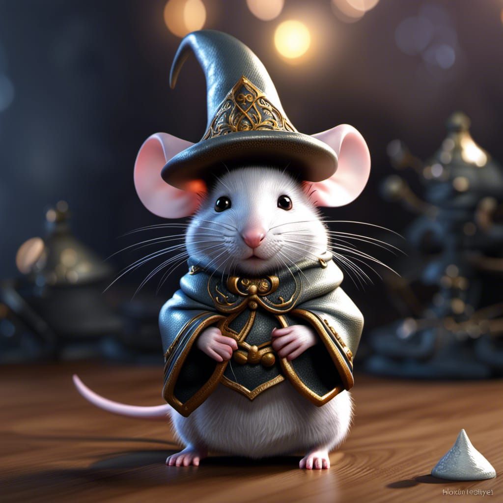 Adorable cute mouse mage 