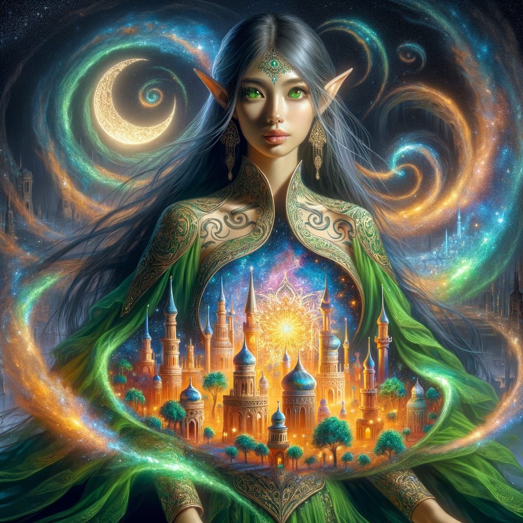 Elf Woman's Dress Reveals Magical Kingdom in Intergalactic D...