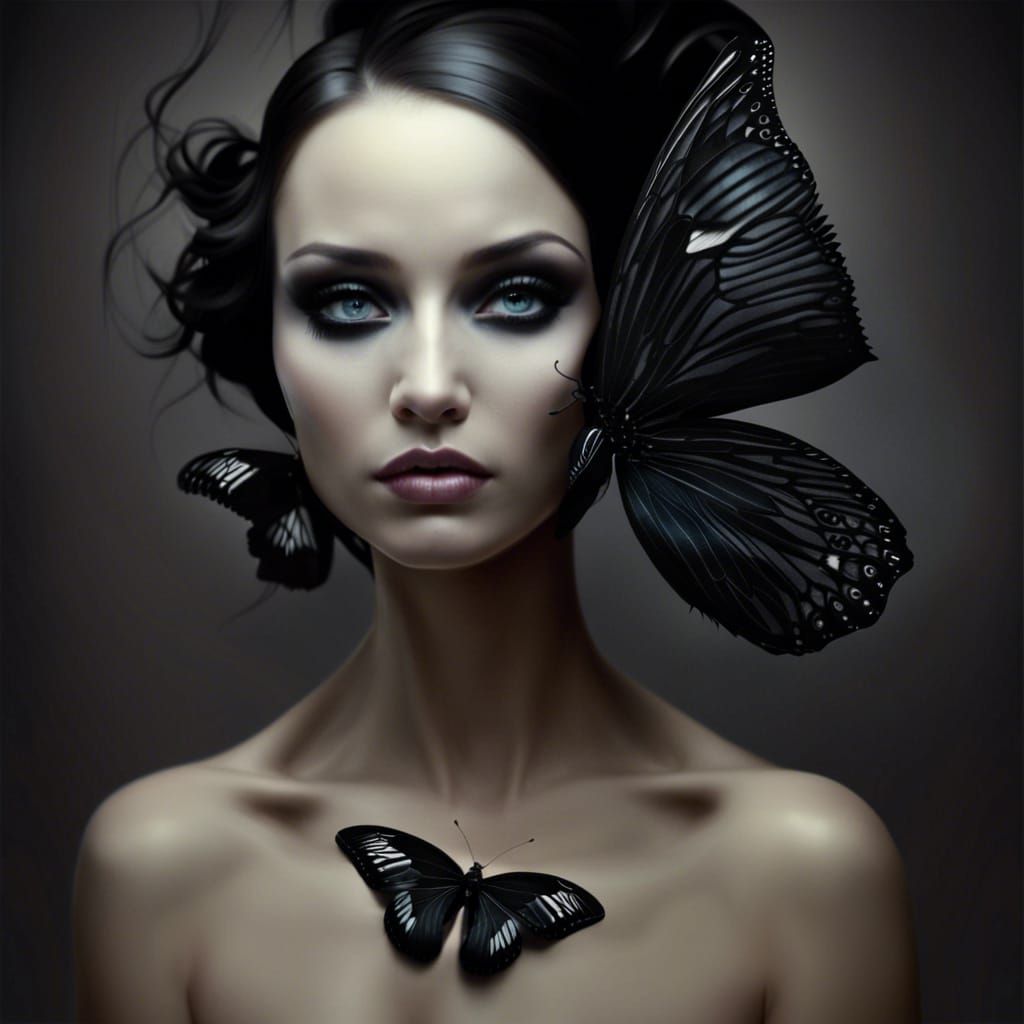 BLACK BUTTERFLY - AI Generated Artwork - NightCafe Creator