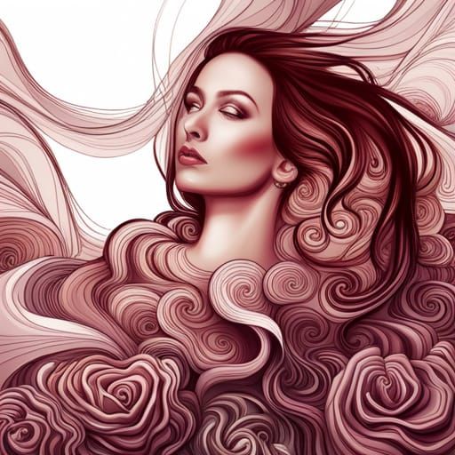 woman laying on roses