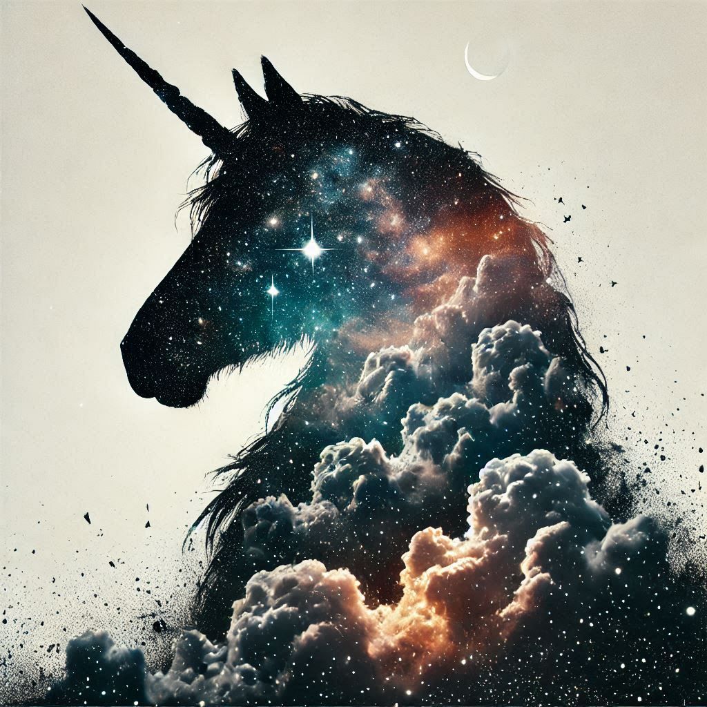 double exposure beautiful fantasy DALL-E 3 portrait landscape..