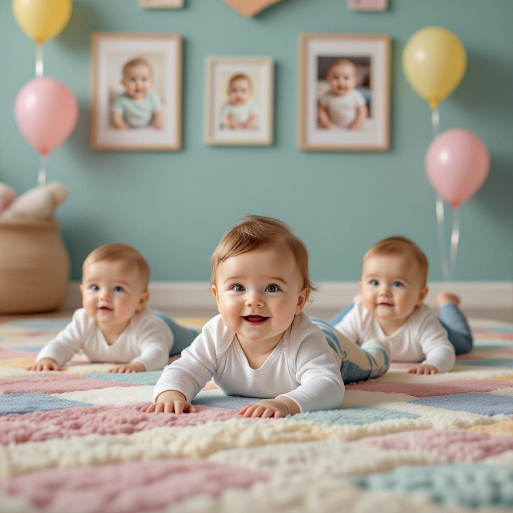Adorable Triplets Captured in a Professional Photoshoot