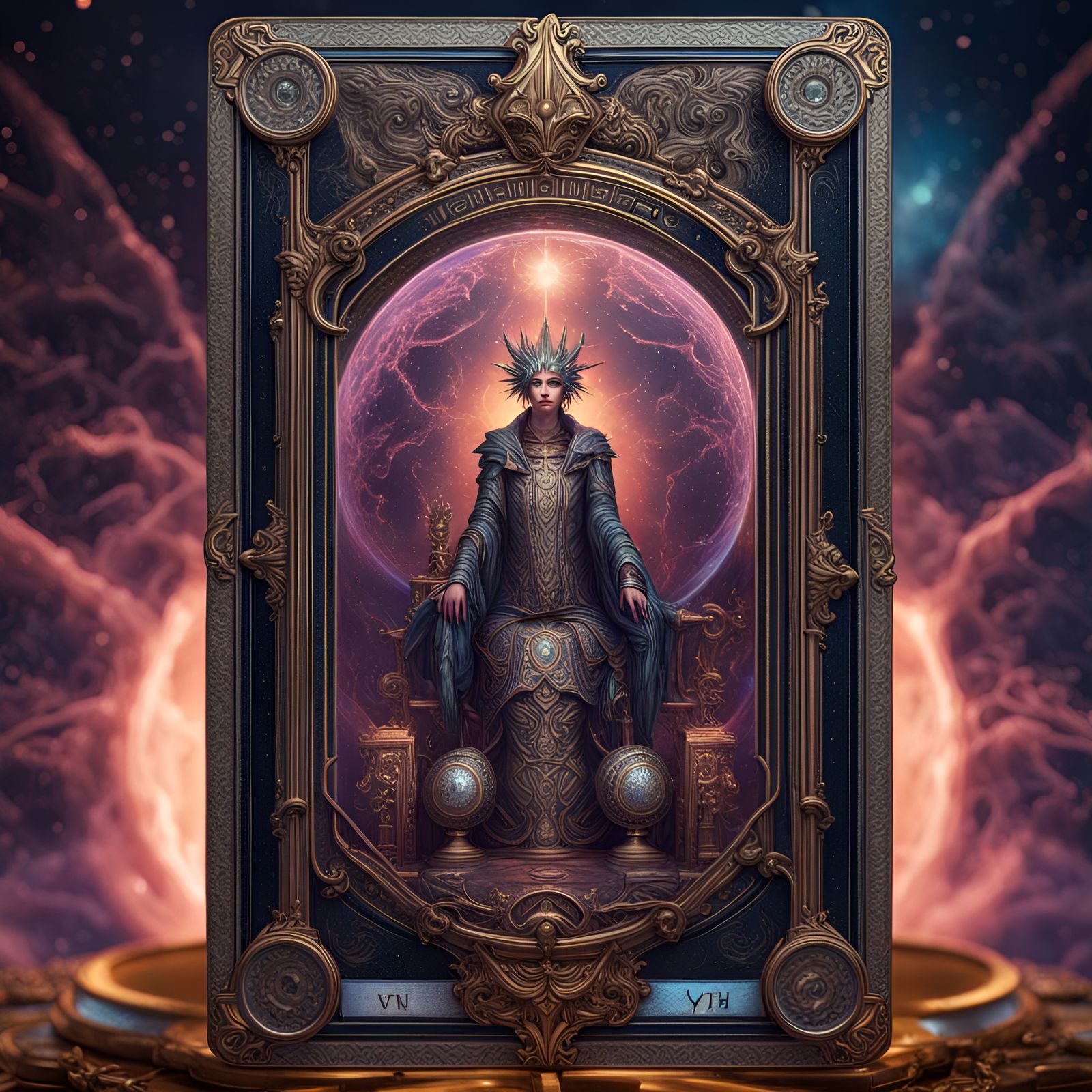 photorealistic hyperdetailed fantasy modernized Tarot "YHVH Geargrinderpunk Judgment 🧧🩸🛠🔧⚙🗜🧰 🏭" ...  by @EB