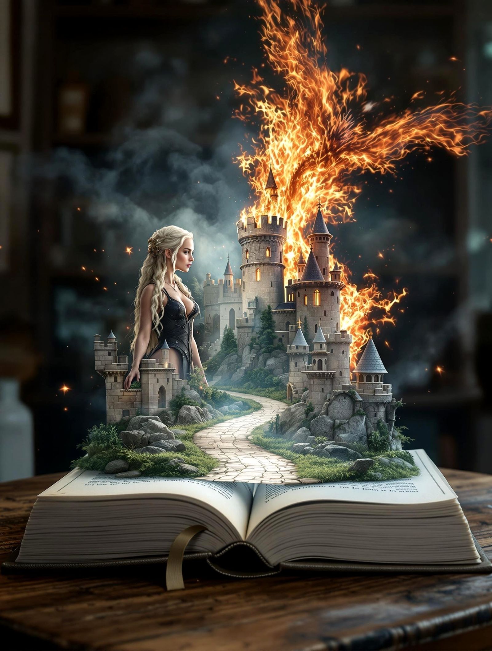 A  3d projection of a young woman