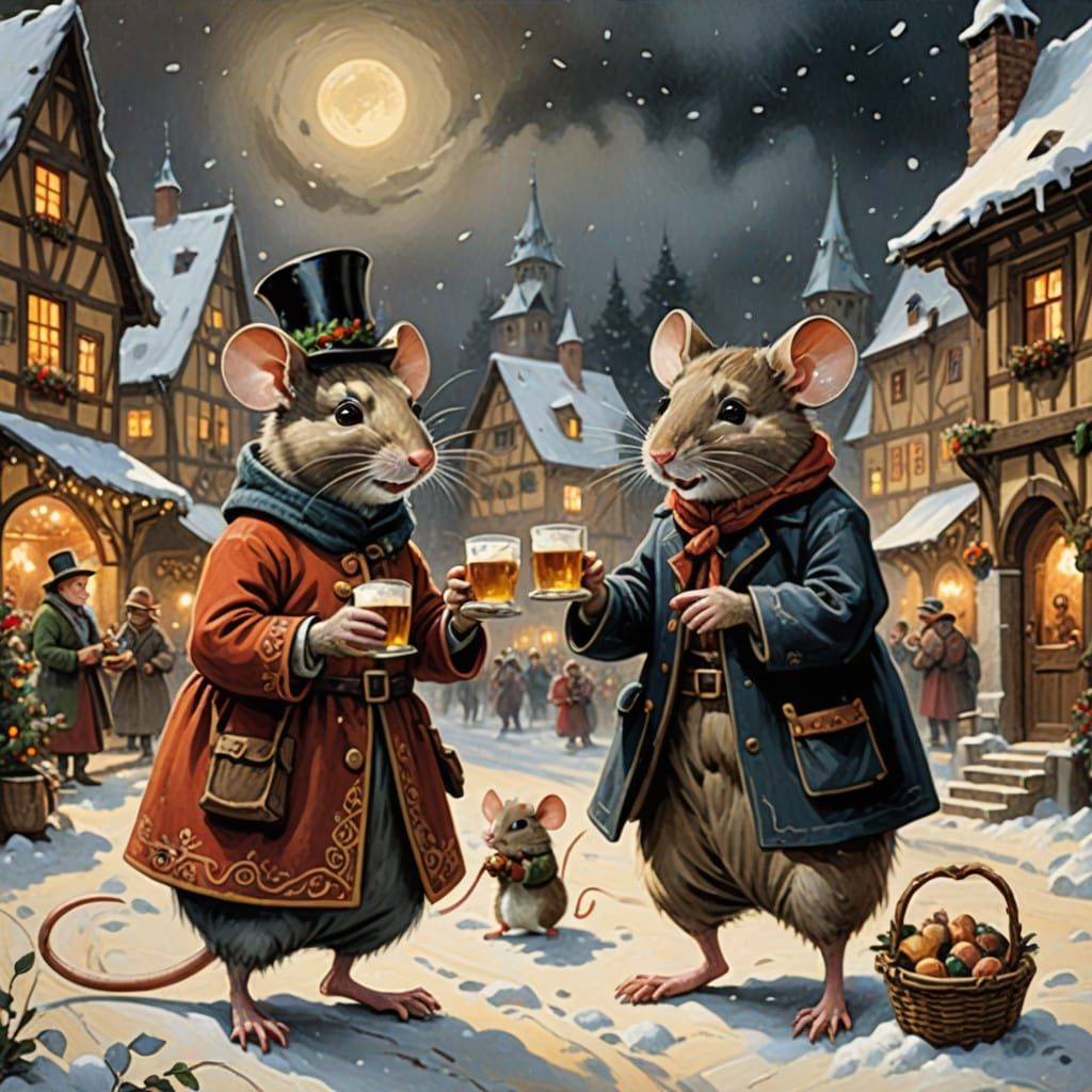 Mice Winterlied and Winterreise 
Cheers to the season by Otto Dix and Ernst Barlach   by @VM