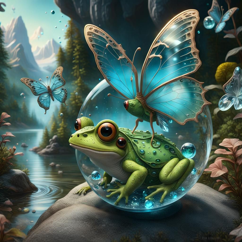 The Butter Frog. AI Generated Artwork NightCafe Creator