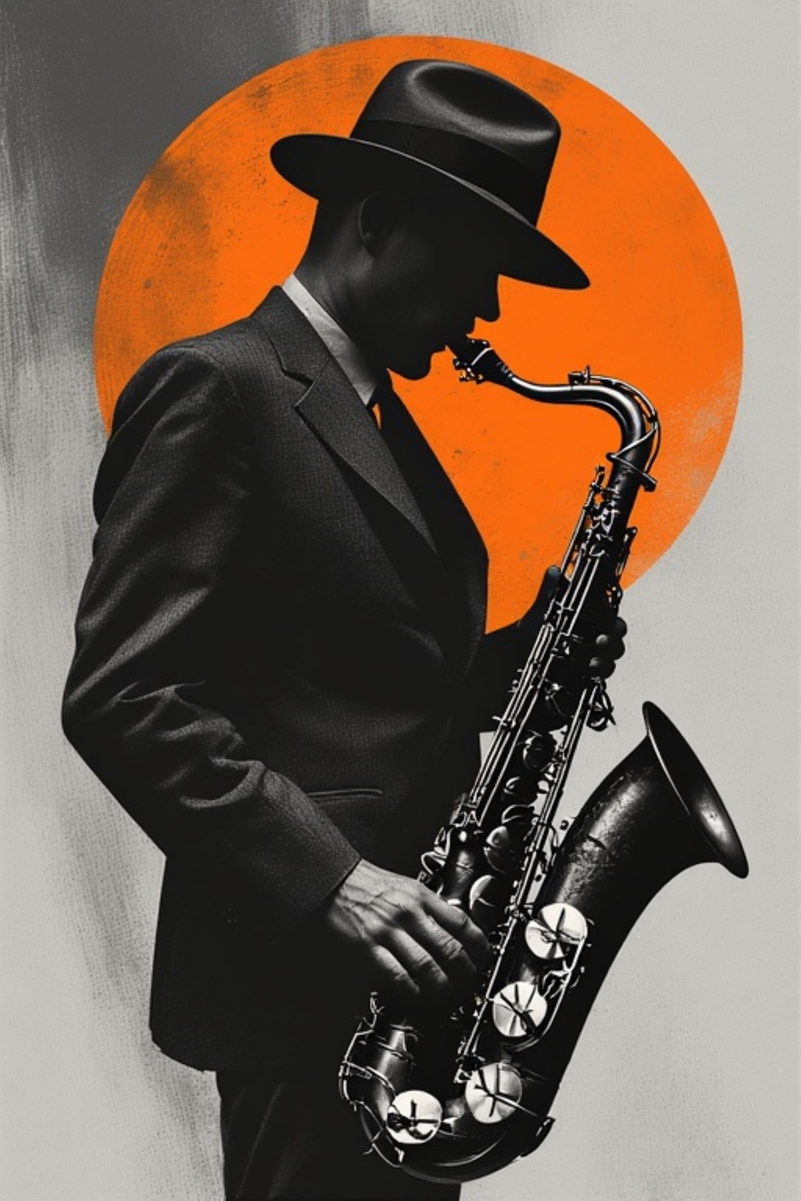 A cinematic photo of saxophonist