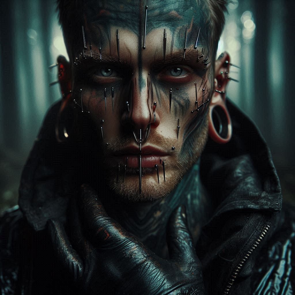 Portraits of a Serial Creator : Extreme Facial Piercing