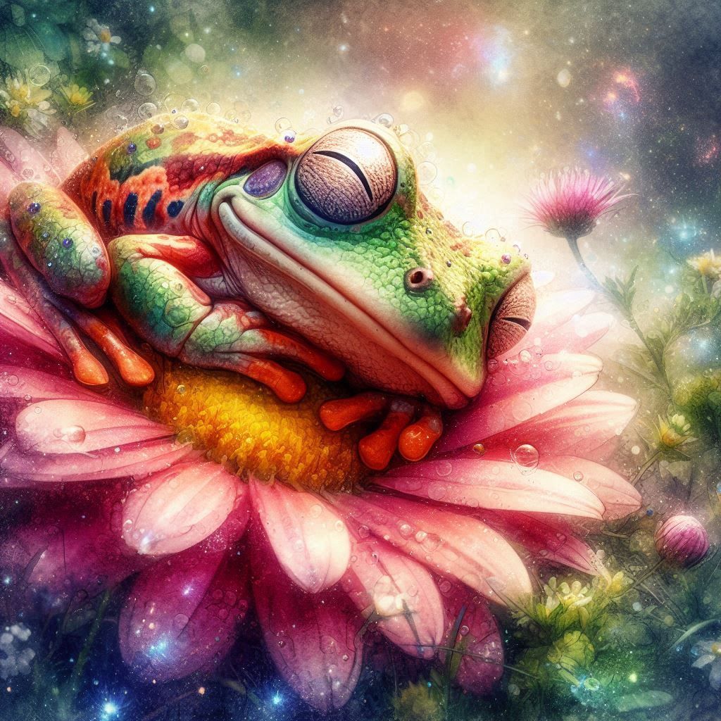 Sleepy frog