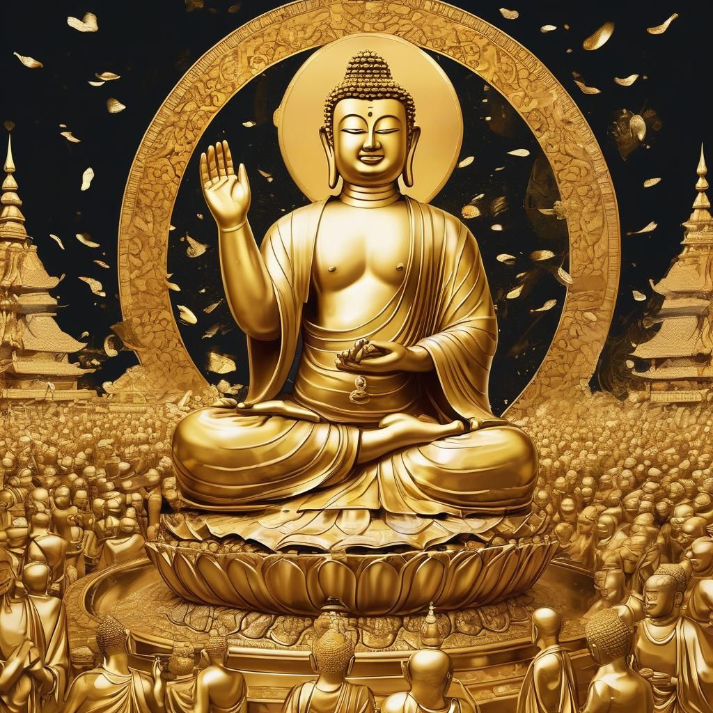 A 24 carat gold covered Golden Buddha is celebrating his new...