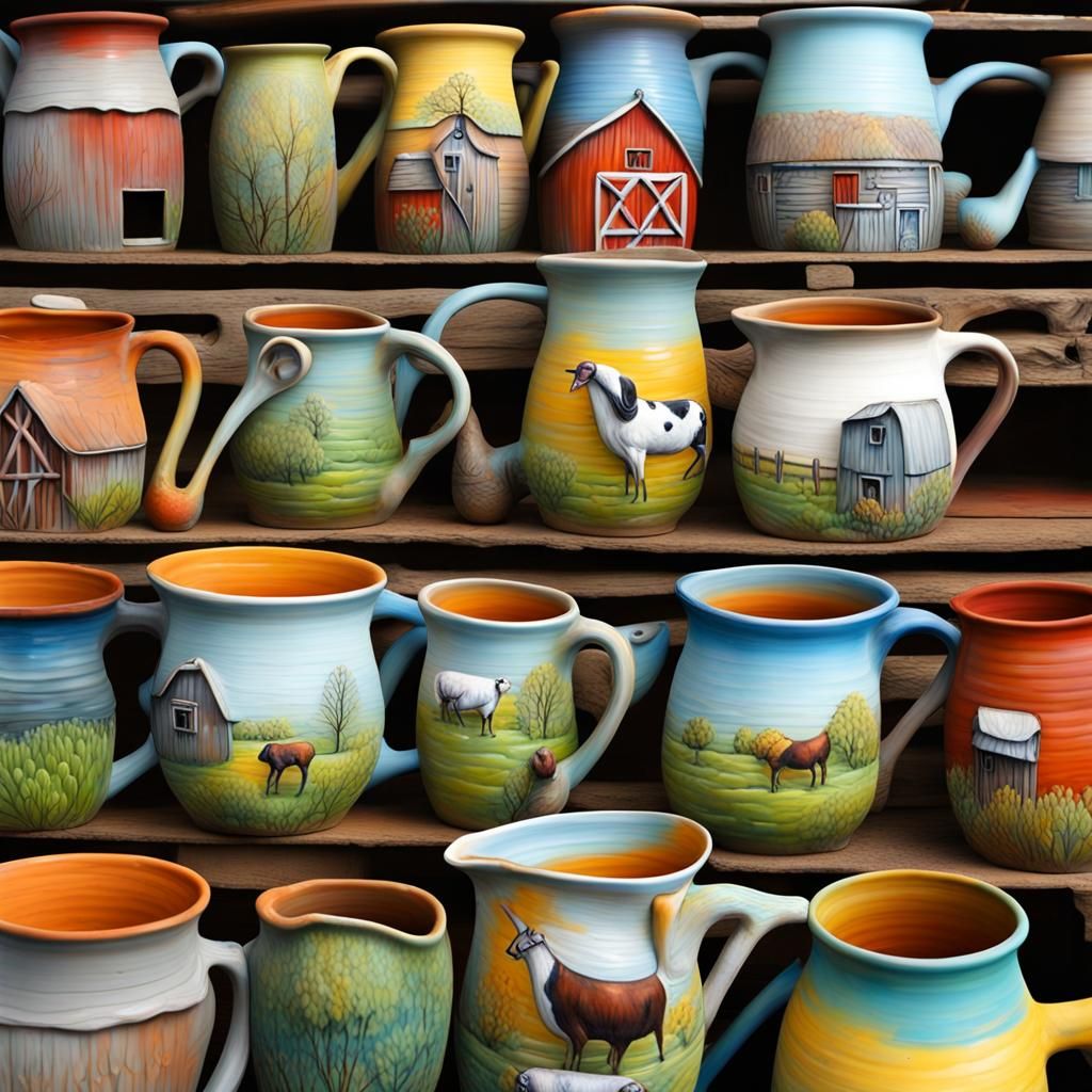 Farminspired Pottery Sculpt and paint pottery inspired by farm life