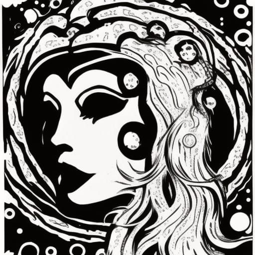monochromatic princess horror Eldritch goddess galactic