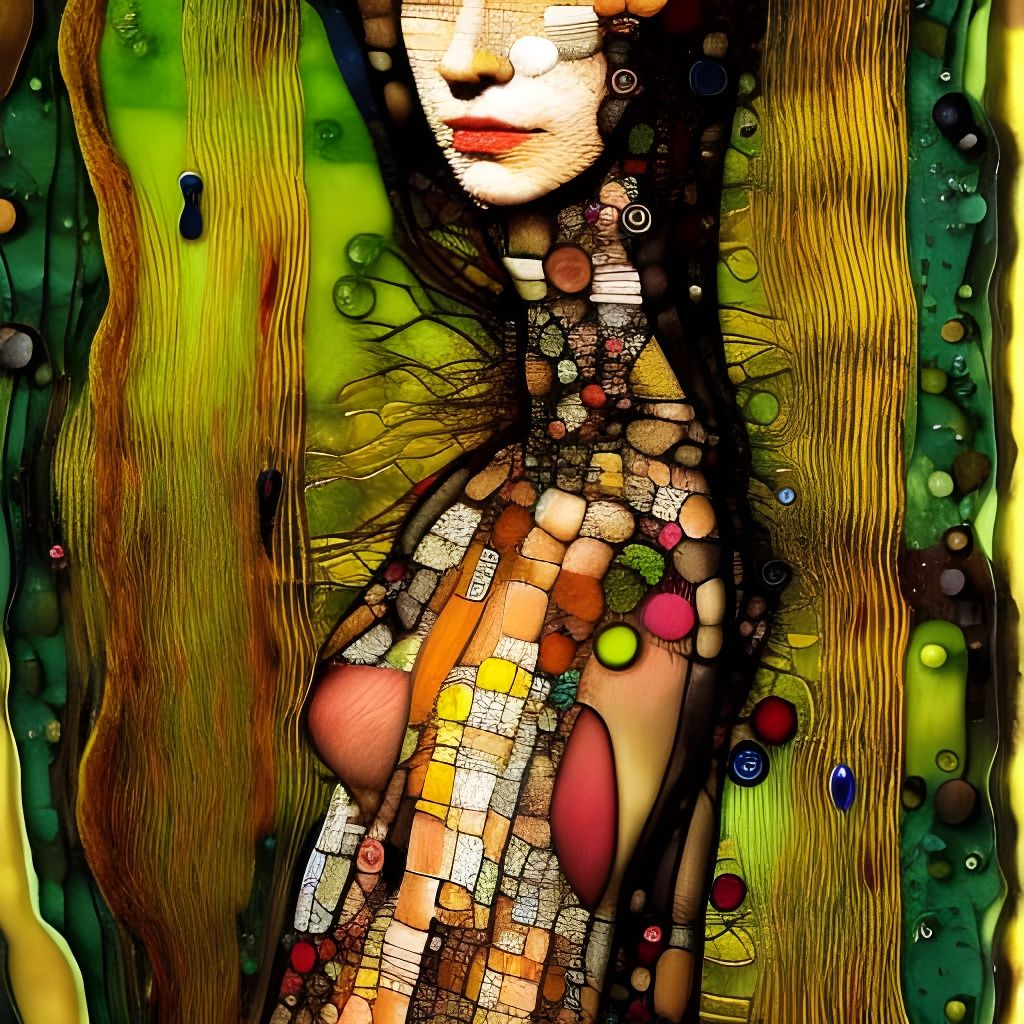 Surreal Woman: A Maximalist Mixed Media Portrait