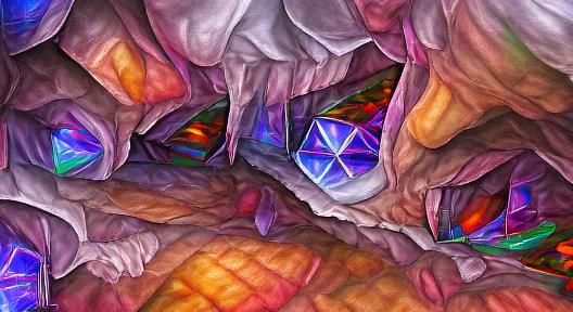 Chamber inside Prismatic Crystal Cavern Detailed Digital Pai...