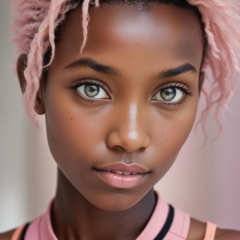 Woman in Pink Skirt: Studio Portrait Photography