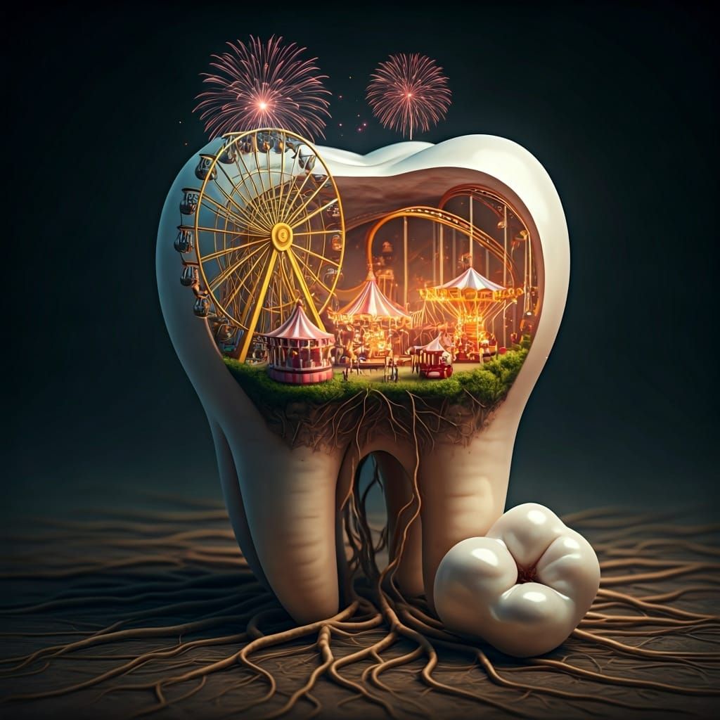 Magical Amusement Park Inside Human Tooth